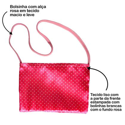 Imagem de Vestido Bebê Menina Junina São João Coração Florido Bolsa + Tiara