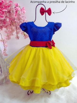 Imagem de Vestido Branca De Neve Infantil E Juvenil Temático Princesa Luxo Festa