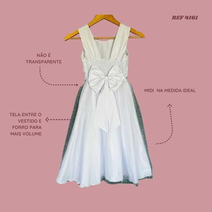 Imagem de Vestido Branco Vestido de Festa Infantil Aniversario Casamento Batizado Meninas REF4161