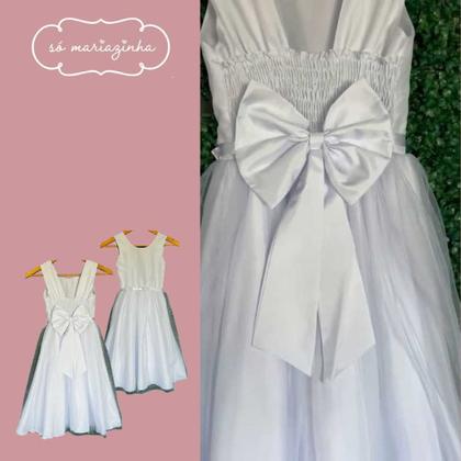 Imagem de Vestido Branco Vestido de Festa Infantil Aniversario Casamento Batizado Meninas REF4161