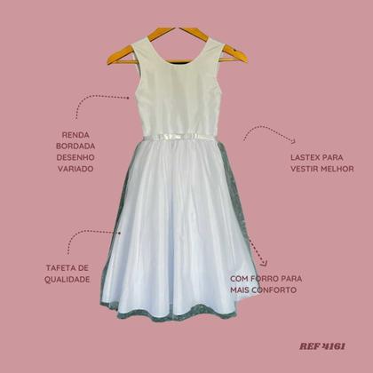 Imagem de Vestido Branco Vestido de Festa Infantil Aniversario Casamento Batizado Meninas REF4161