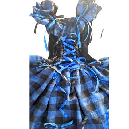 Imagem de Vestido Caipira azul xadrez Infantil festa junina