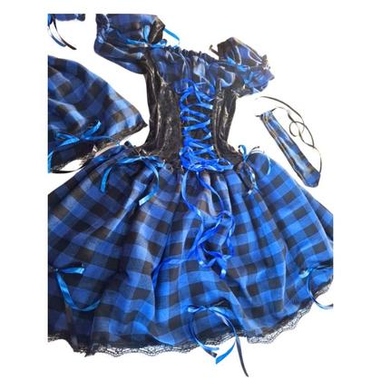 Imagem de Vestido Caipira azul xadrez Infantil festa junina