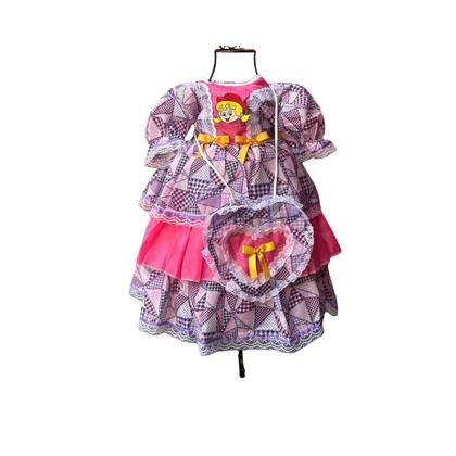 Imagem de Vestido Caipira festa Junina com Bolsinha  Infantil Papilloo