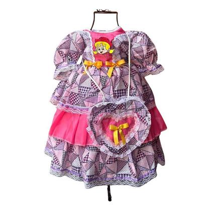 Imagem de Vestido Caipira festa Junina com Bolsinha Infantil Papilloo