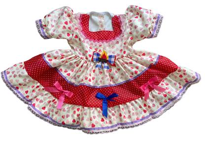 Imagem de Vestido Caipira Junino com Bolsinha Infantil Papilloo