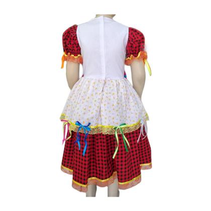 Imagem de Vestido Caipira Junino Infantil + Tiara