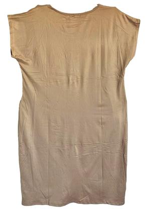 Imagem de vestido camisão midi plus size feminino evangelico elegante manga curta sem bojo moda soltinho com bolso ref 2745