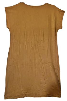 Imagem de vestido camisão midi plus size feminino evangelico elegante manga curta sem bojo moda soltinho com bolso ref 2745