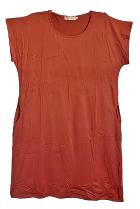 Imagem de vestido camisão midi plus size feminino evangelico elegante manga curta sem bojo moda soltinho com bolso ref 2745