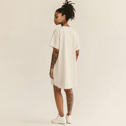 Imagem de Vestido Camisetão Alongado Oversized Off-white