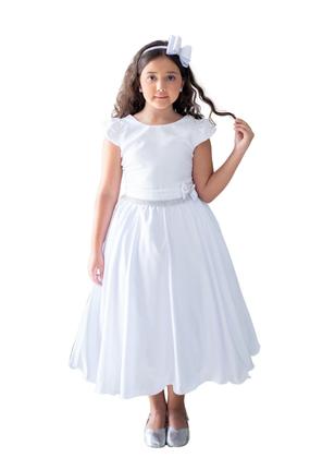 Imagem de Vestido Casual Branco Infantil Daminha Primeira Comunhão