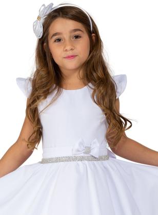 Imagem de Vestido Casual Branco Infantil Daminha Primeira Comunhão
