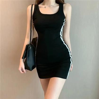 Imagem de Vestido Casual De Verão Para Mulheres, Sem Mangas, Com Alças Finas E Estilo Tubinho