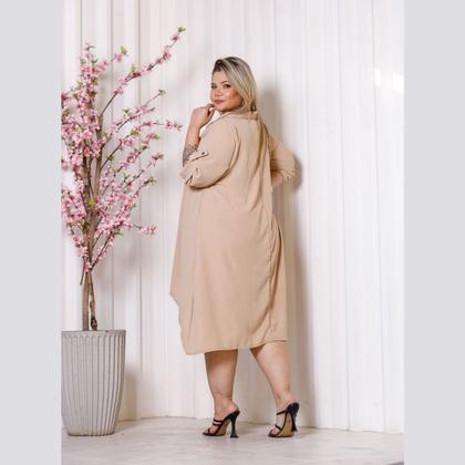 Imagem de Vestido Chamise Manga 3/4 Gola Polo Plus Size
