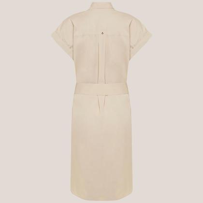 Imagem de Vestido Chemise Dudalina Curto Liso Ve26 Bege Feminino