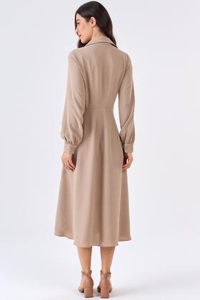 Imagem de Vestido Chemise Midi PKS Bege