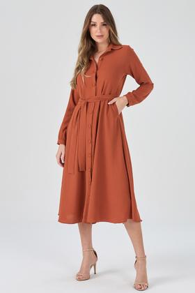 Imagem de Vestido Chemise Midi PKS Terracota