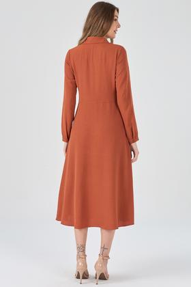Imagem de Vestido Chemise Midi PKS Terracota