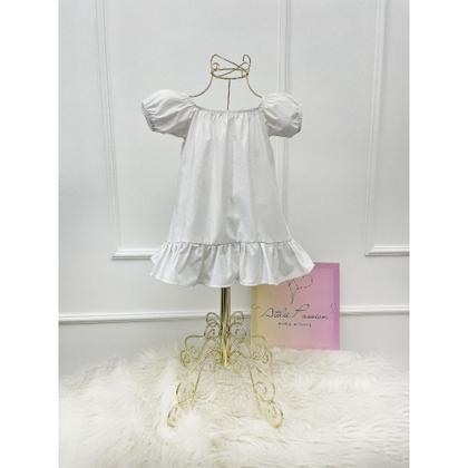 Imagem de Vestido Ciganinha Infantil Menina Festa Branco Algodão 8 Anos