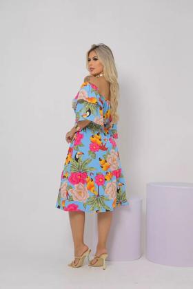 Imagem de Vestido Ciganinha Midi Moda Evangélica Lastex Com Elástico - s23
