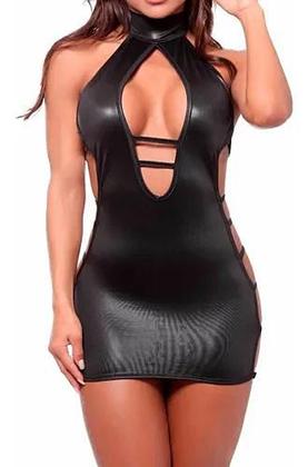 Imagem de Vestido Cirre Decote Profundo Brilho Intenso