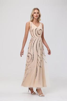 Imagem de Vestido Clothfun com decote em V para mãe da noiva com jaqueta 20W