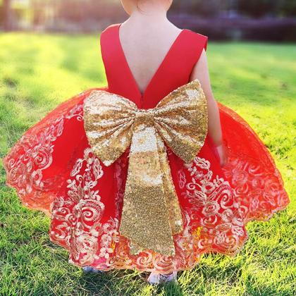 Imagem de Vestido CMMCHAAH Little Baby Girls vermelho de Natal de 2 a 3 anos