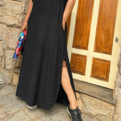 Imagem de Vestido Com Manga Curta Plus Size Longo