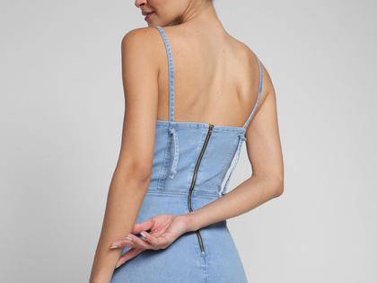 Imagem de Vestido Corset Vista Magalu Jeans Denim City