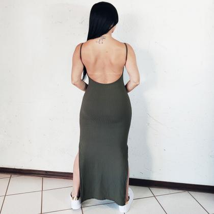 Imagem de Vestido Costa Nua Longo Festa Com Bojo E Fenda Nas 2 Laterais Verde Alcinha