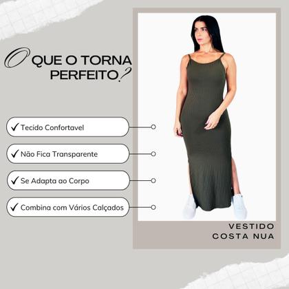 Imagem de Vestido Costa Nua Longo Festa Com Bojo E Fenda Nas 2 Laterais Verde