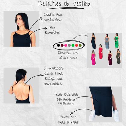 Imagem de Vestido Costa Nua Longo Festa Com Bojo E Fenda Nas 2 Laterais Verde