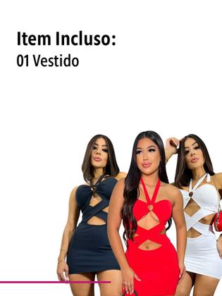 Imagem de Vestido Curto Com Bojo Transpassado Decote Argola Trançado