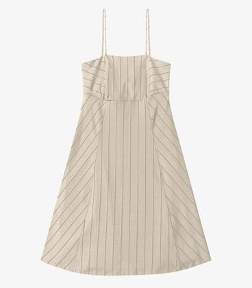 Imagem de Vestido Curto De Alças Decote Quadrado Endless Bege