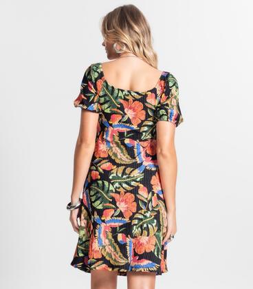 Imagem de Vestido Curto Feminino Estampado Endless Preto