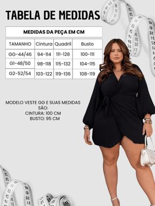 Imagem de Vestido Curto Feminino Plus Size Elegante Envelope Amarração Decote V Casual Festa