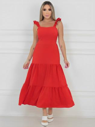 Imagem de Vestido Curto Feminino Rodado Com Bojo Elastex Costas Regata