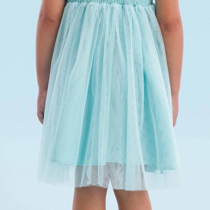 Imagem de Vestido Curto Infantil Festa em Tule Azul Mon Sucré