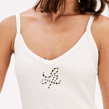 Imagem de Vestido Curto Lança Perfume Canelado Pr26 Off White Feminino