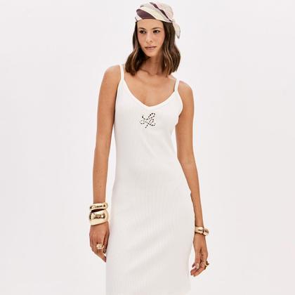 Imagem de Vestido Curto Lança Perfume Canelado Pr26 Off White Feminino