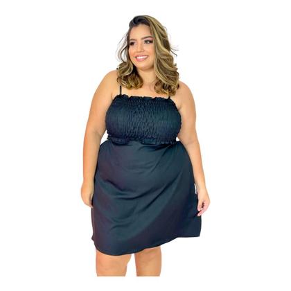 Imagem de Vestido Curto Lastex Feminino Confortável Verão Soltinho Alça