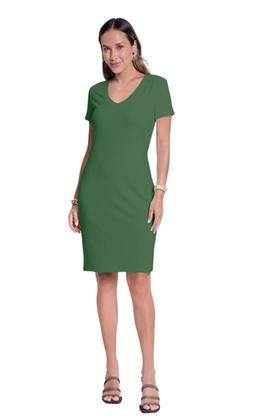 Imagem de Vestido Curto Lunender Malha Canelada Verde