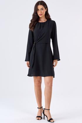 Imagem de Vestido Curto PKS Com Transpasse Lateral Preto