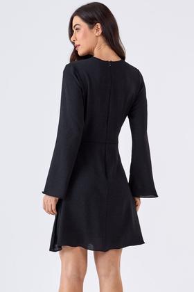 Imagem de Vestido Curto PKS Com Transpasse Lateral Preto
