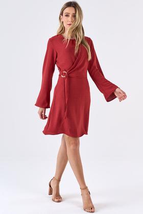Imagem de Vestido Curto PKS Com Transpasse Lateral Terracota