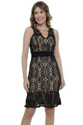 Imagem de Vestido Curto Rendado Sem Mangas F081