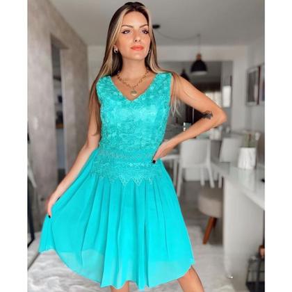 Imagem de Vestido Curto Rodado Cor Verde Tamanho P