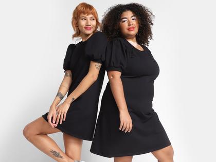 Imagem de Vestido Curto Vista Magalu Moletom Manga Bufante