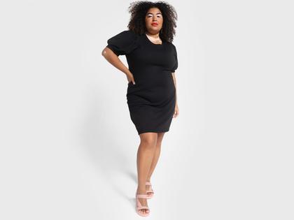 Imagem de Vestido Curto Vista Magalu Moletom Manga Bufante